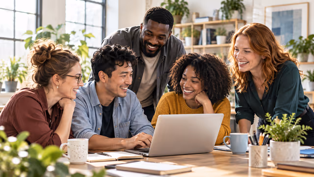 A customer success team collaborating