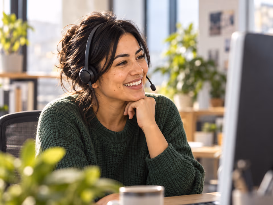 Support specialist listening to a customer